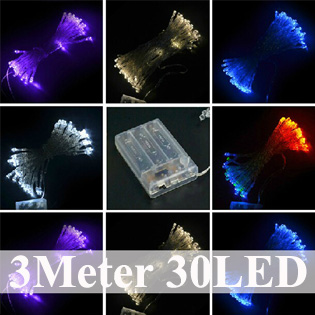 (image for) 3M 30LED Holiday Lighting 3AAA Battery Power Operated LED String Lights Christmas Party Wedding Decorative String Light